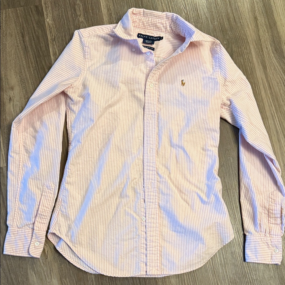Ralph Lauren Womens  Light Pink Striped Shirt